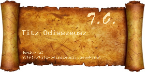 Titz Odisszeusz névjegykártya